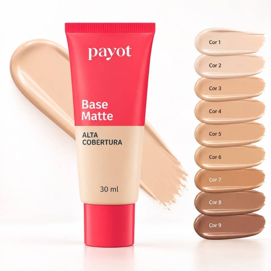 Base Liquida Matte Payot Alta Cobertura 30ml - Longa Duração Controle da Oleosidade
