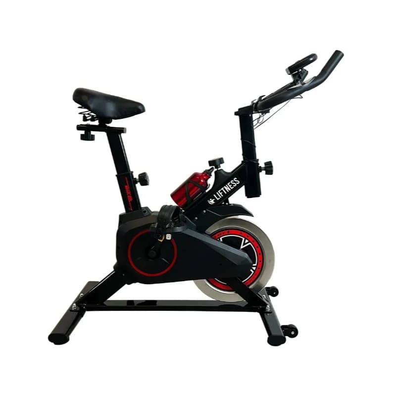 Bicicleta Ergométrica Spinning Liftness Preto 100kg Aço Carbono + Garrafa