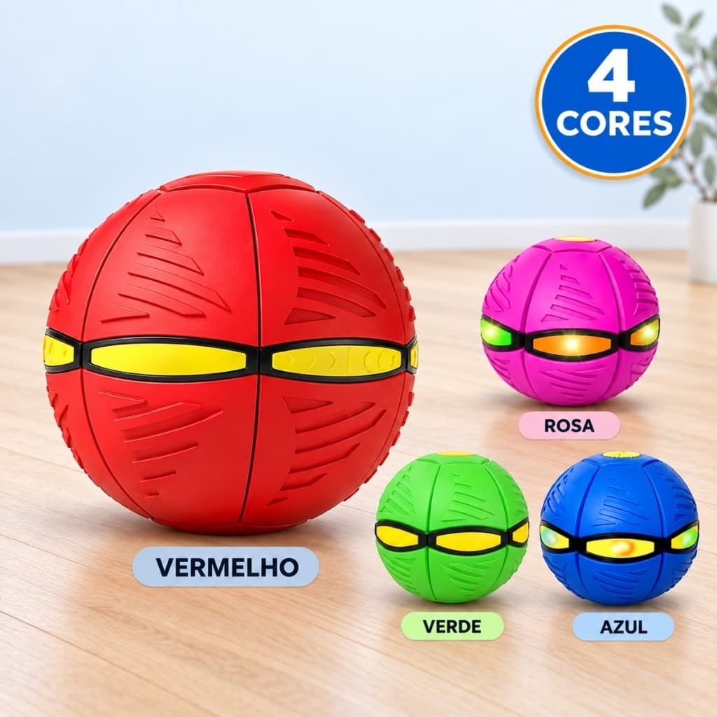 BRINQUEDO BOLA MÁGICA COM LUZES PARA CACHORRO 23CM MORDEDOR INTERATIVO SOM E LUZ ÁREA EXTERNA