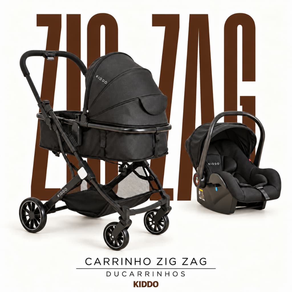 Carrinho de Bebê Kiddo zig zag