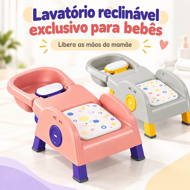 Cadeira  para Lavar Cabelo de Bebê com Apoio de Cabeça 3 em 1 Poltrona e Cadeira de Alimentação