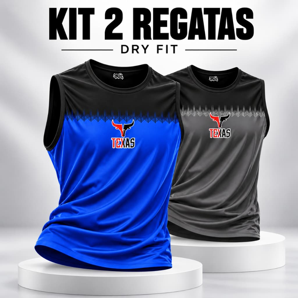 Kit 2 Camisa Regatas Dry Fit Masculina Academia Musculação Fitness Crossfit Corrida Treino