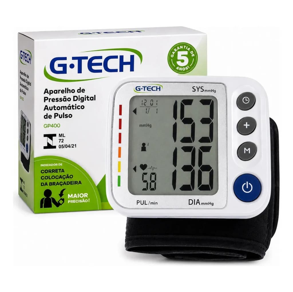 Aparelho de Pressão Arterial Digital Automático de Pulso GP400 GTech - G-Tech