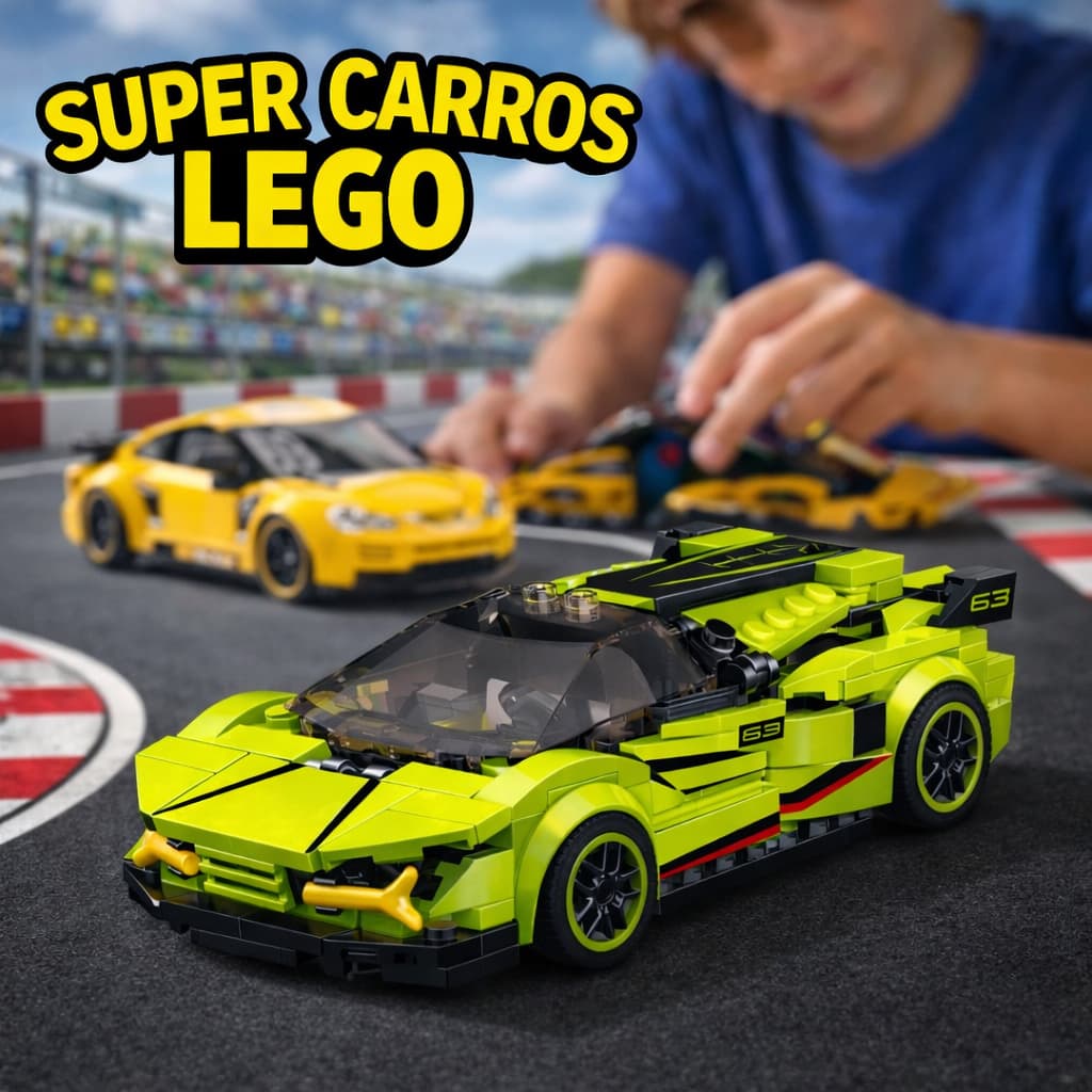 Super Carros Esportivos Blocos Montar -COM CARRO FICÇÃO MONTA E DESMONTA