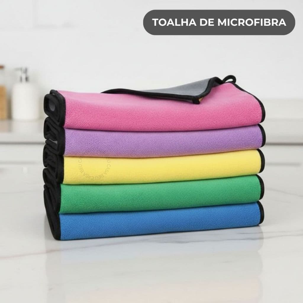 Pano de Limpeza 30x40 2 Lados Limpar Carros Sem Arranhar Multiuso Toalha Microfibra Macia