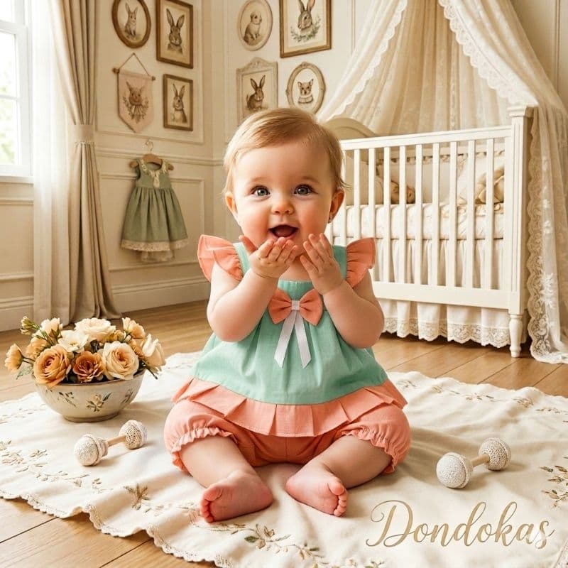 Conjunto Bebe Batinha Babadinho e Short Colorido e Estampados 0 a 4 Meses Roupa de Bebe Menina