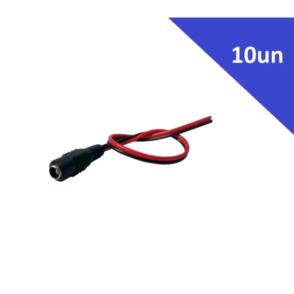KIT 10 Cabo Rabicho P4 Femea Energia Positivo e Negativo Para Fonte