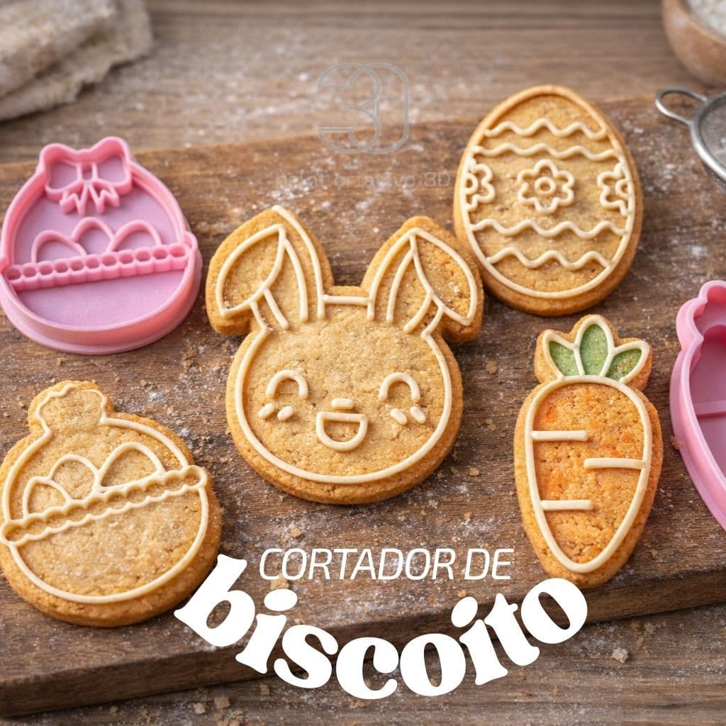 Kit 4 Cortadores Páscoa – Biscoito, Pão e Massinha de Modelar