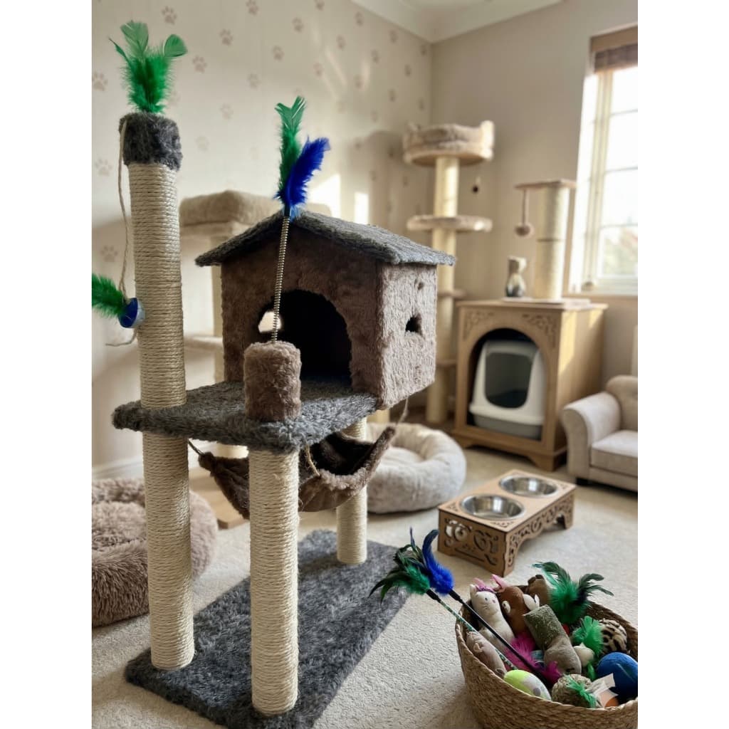 Arranhador P/gatos Com Casinha Pop 2 Andares Playground