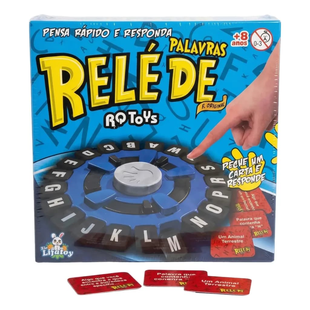 Jogo Relé de Palavras Stop Adedonha Azul com Som Jogo Família Divertido Raciocínio