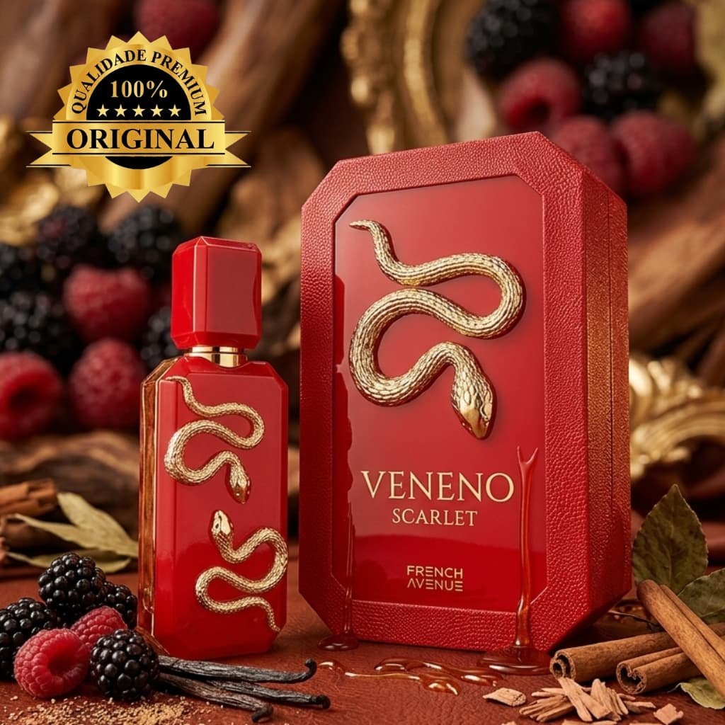 Perfume French Avenue Veneno Scarlet EDP 100ml Feminino Doce Frutado Sedutor Alta Fixação Importado