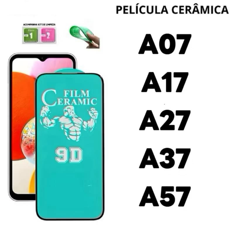 Película Cerâmica 9D Flexível Hidrogel Para Samsung A07 A17 A27 A37 A57