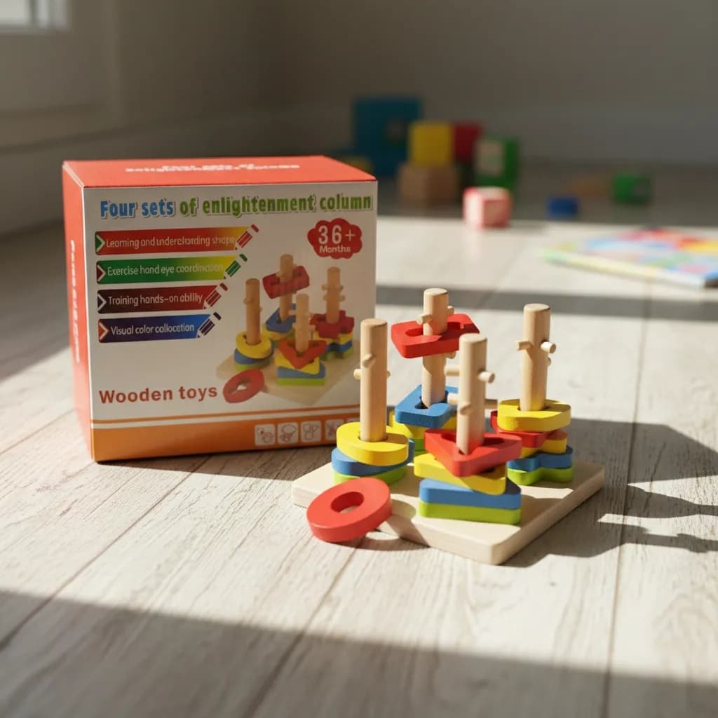 Brinquedo Educativo Montessori de Madeira Formas Geométricas Educativo