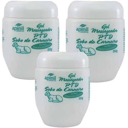 Gel Massageador Sebo de Carneiro Apinil 240g | Alívio para Pernas Cansadas e Relaxamento Muscular