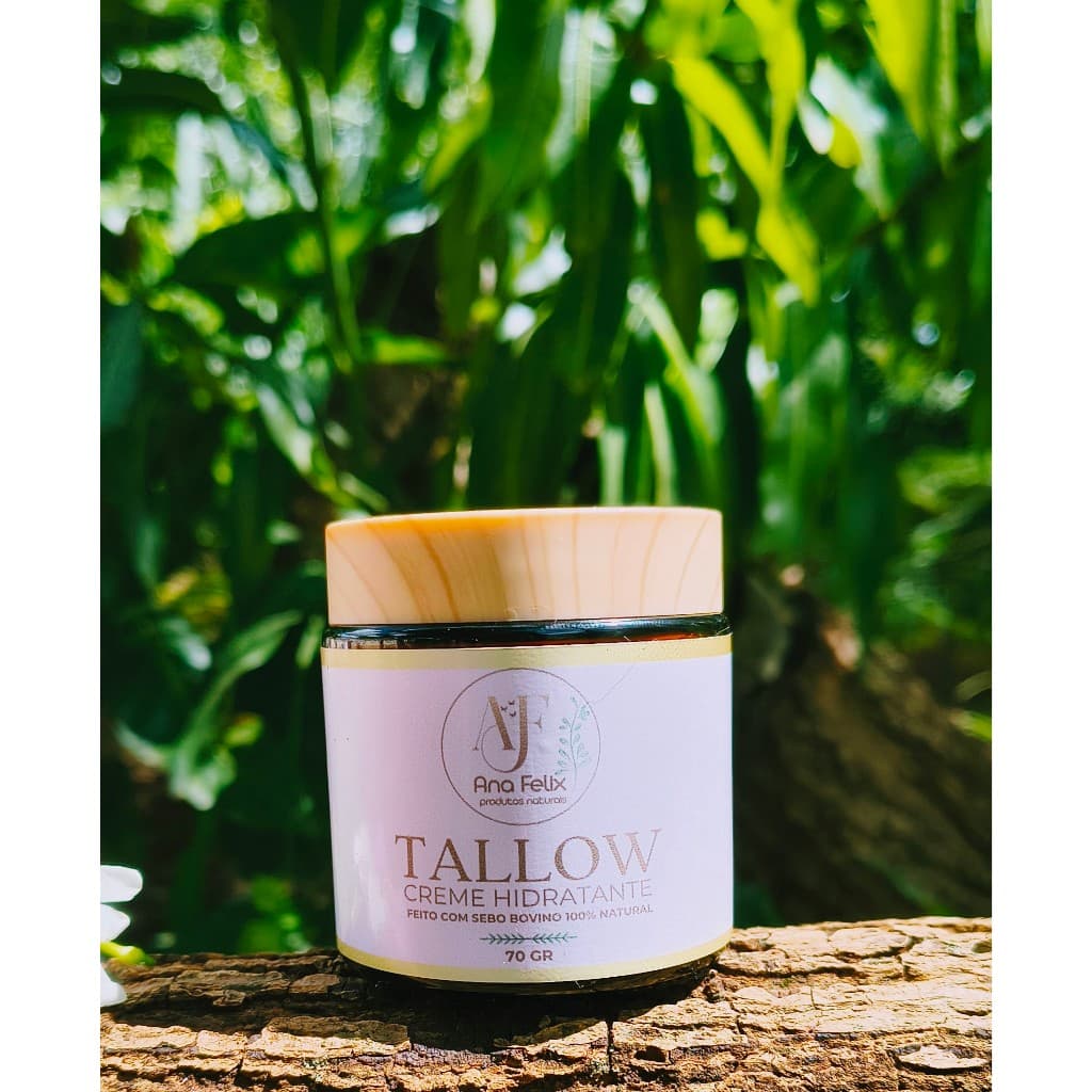 Tallow Hidratante Neutro 70gr, elaborado com sebo bovino 100% natural purificado artesanalmente