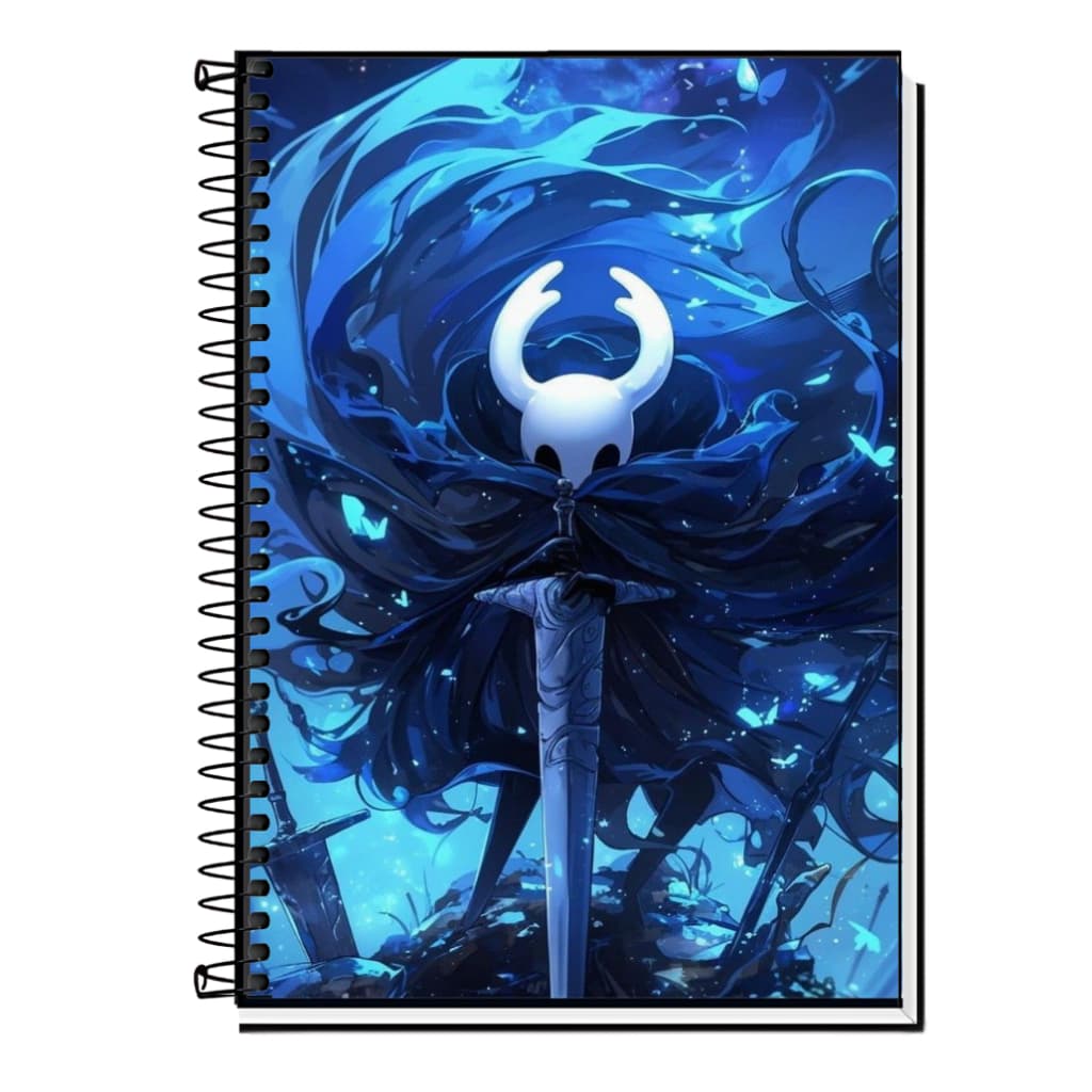 Caderno Gamer | Hollow Knight - Capa Dura & Espiral 1,10,15 e 20 Matérias