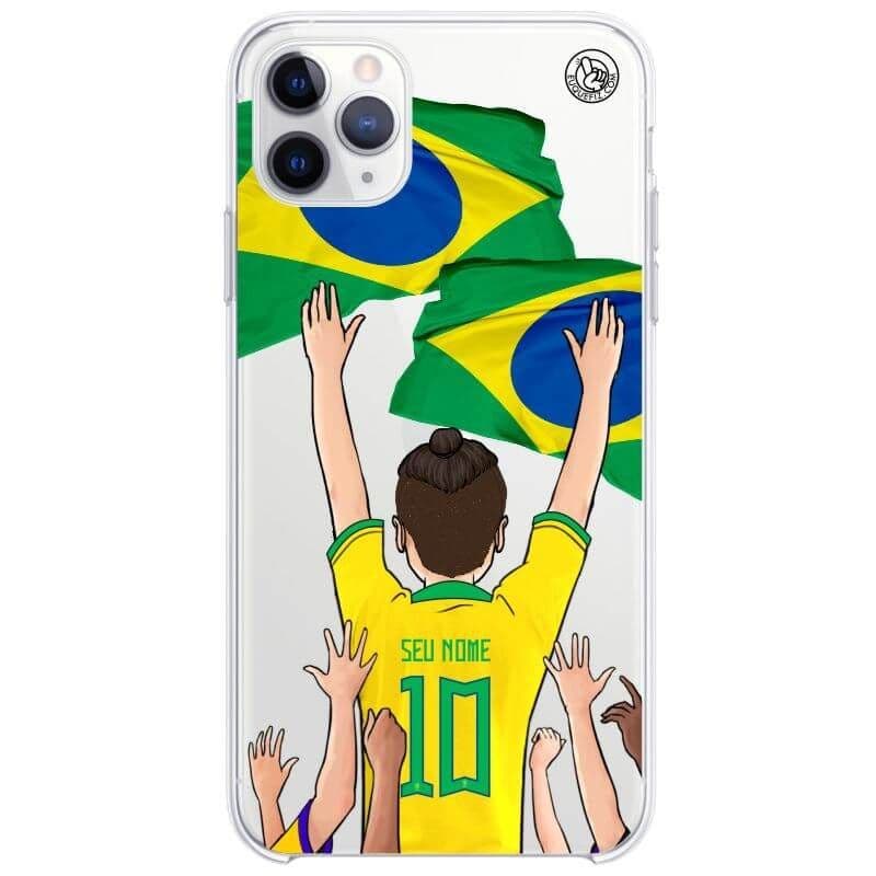 Capinha de Celular Torcedor do Brasil Cabelo Samurai - Diversos Celulares