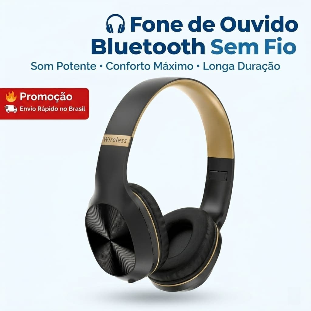 Fone de Ouvido Bluetooth Sem Fio 951BT com Microfone | Som Estéreo, Bateria Longa, Conforto Máximo para Música e Jogo