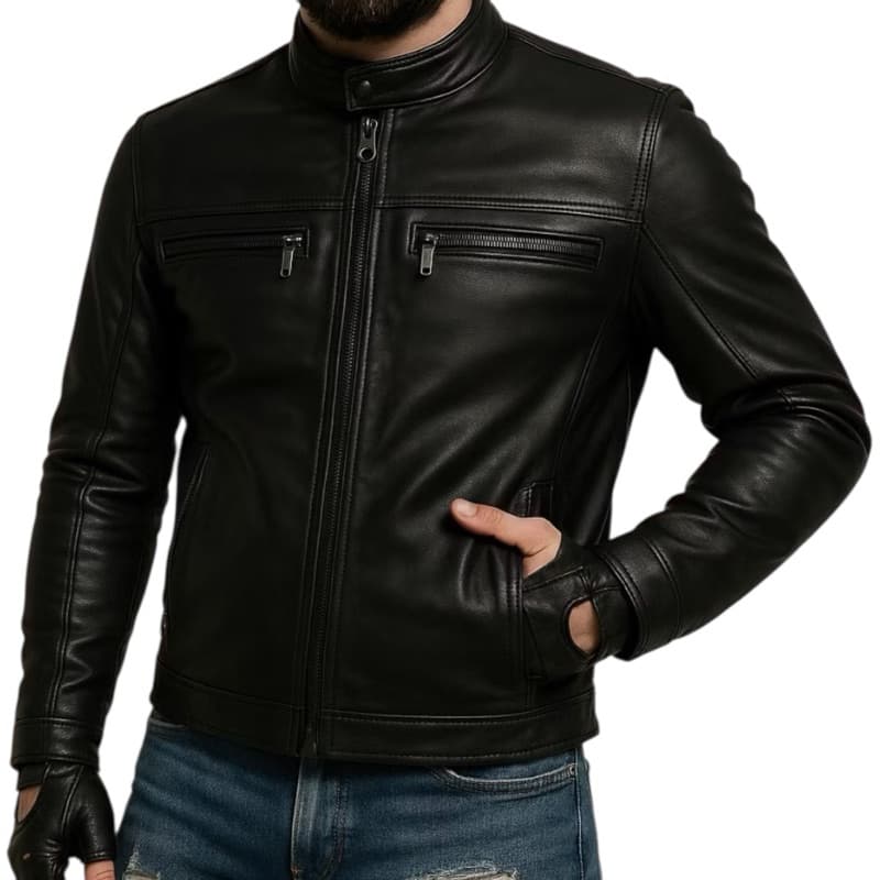 Jaqueta De Couro Masculina Estilosa Homens