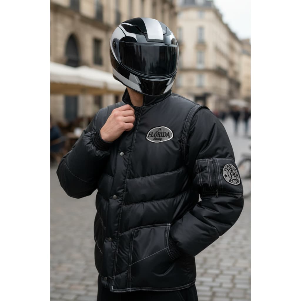 Jaqueta Motoboy Masculina 5 Bolsos Bordados Refletivos Mangas Removíveis Vira Colete Corta-Vento Segurança Noturna Total