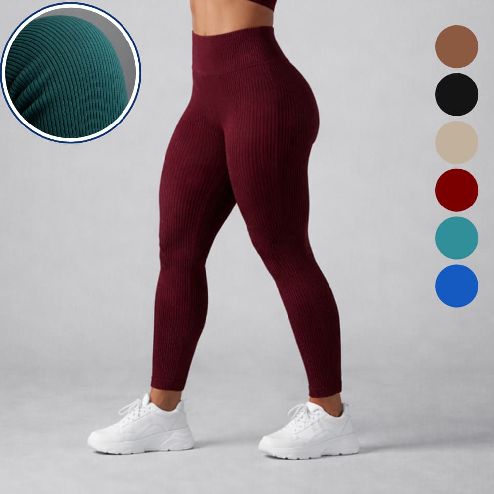 Calça Legging Fitness Feminina Academia Cintura Alta Canelado Premium Sem Transparência