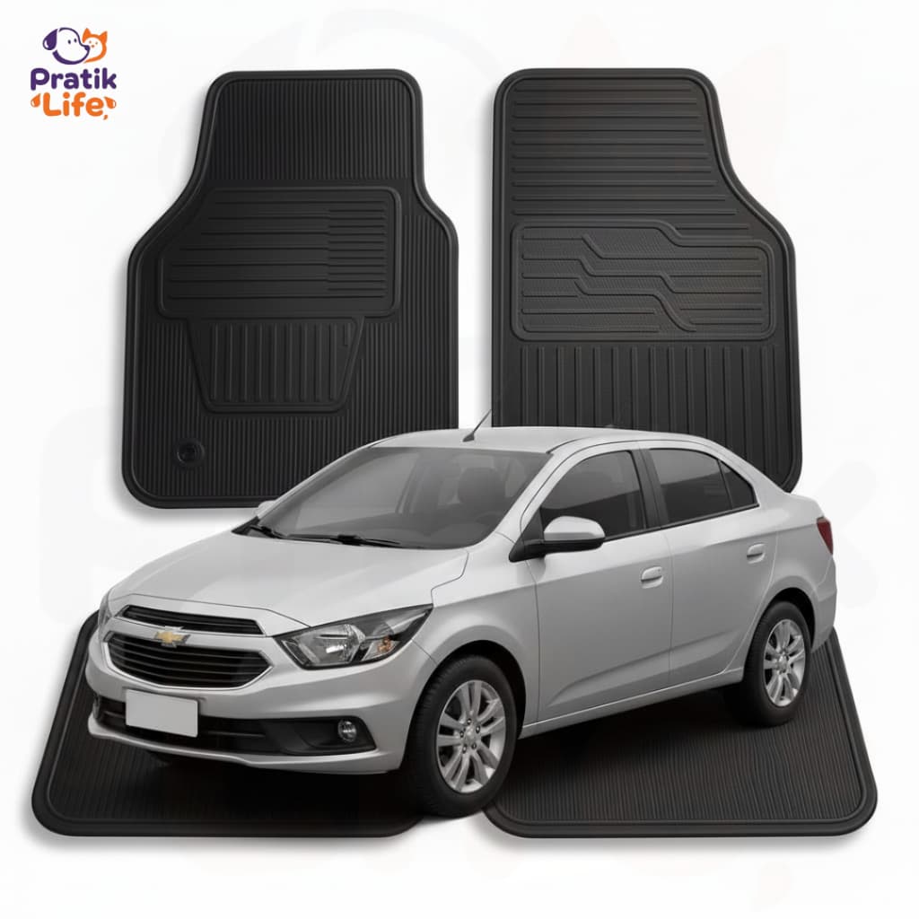 Kit 4 Tapetes Automotivos Chevrolet Prisma Borracha Lavável Encaixe Perfeito Produto Nacional