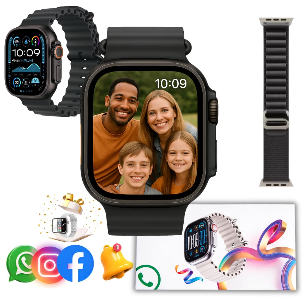 Relogio Smartwatch 2026 Feminino Masculino U11S Ultra Para Android iPhone Faz Recebe Chamada