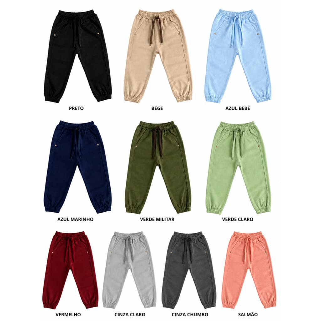 Calça Infantil Masculino Jogger Fio Tinto, Brim