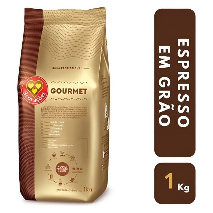Café Em Grão Torrado Espresso Gourmet Tres Corações 1kg