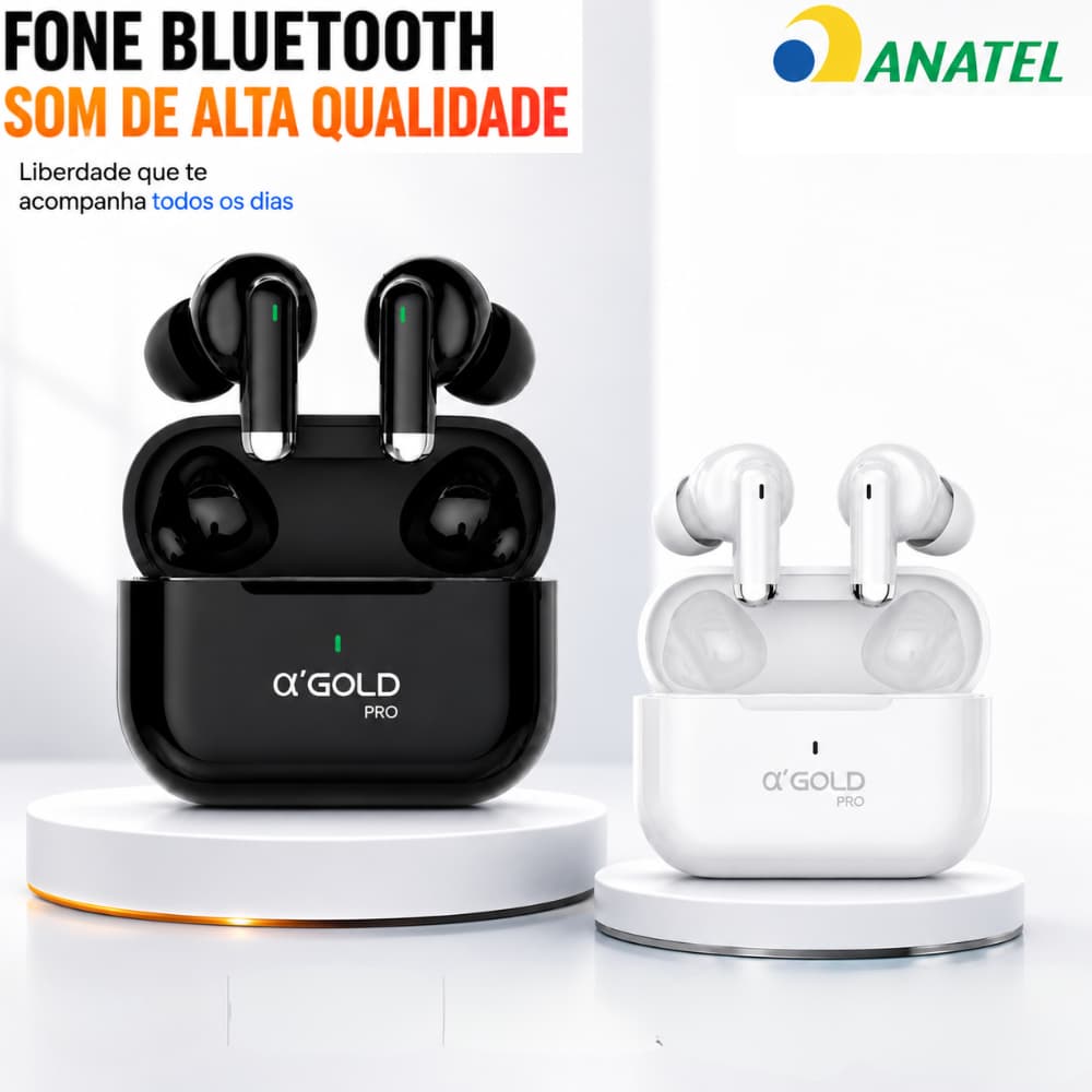 Fone De Ouvido Bluetooth Sem Fio A Gold BT28 Pro Earphone Conexão 5.4 Som Potente Com Cancela Ruido
