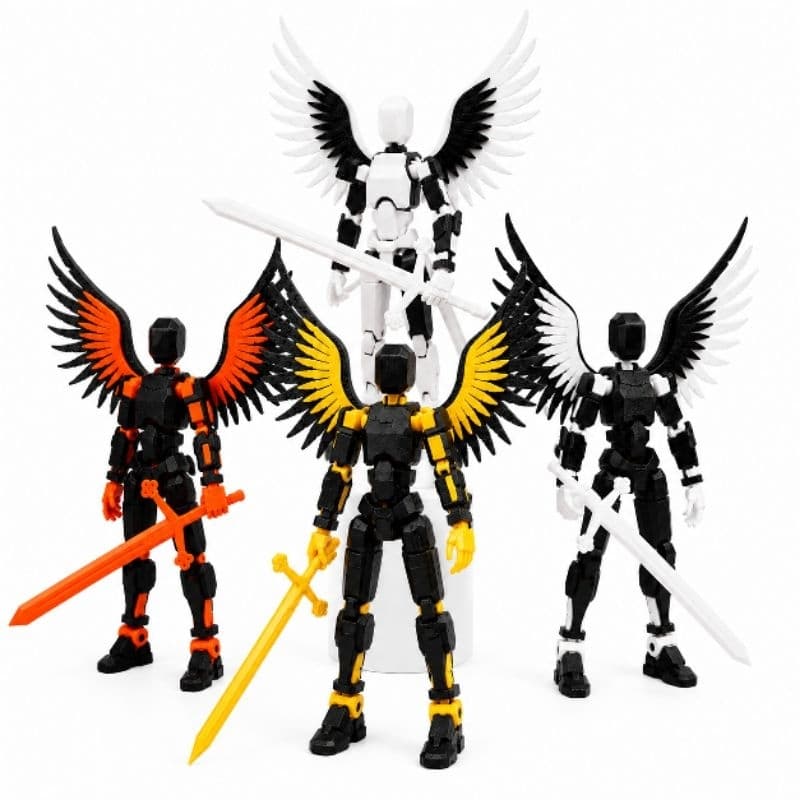 Boneco Articulado Anjo Guerreiro com Asas e Espada – Modelo Colecionável Premium