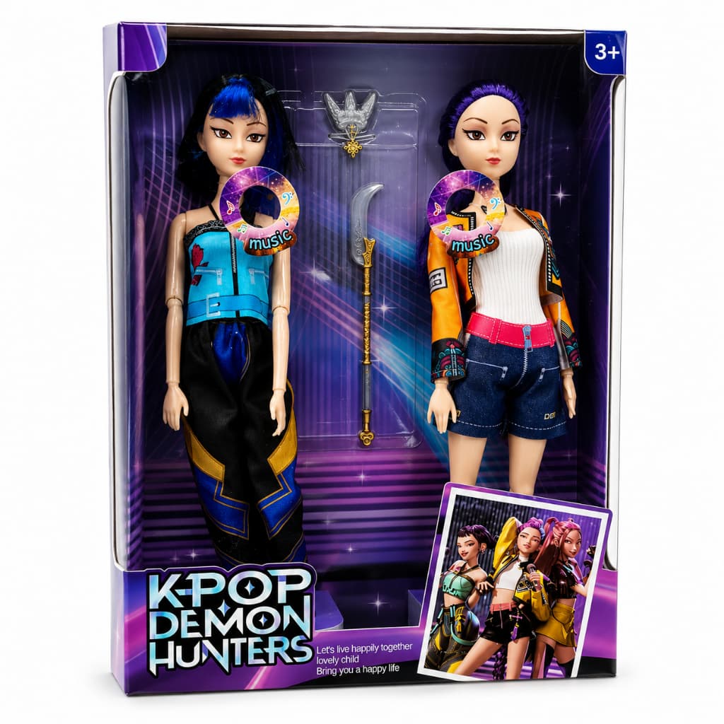 Kit 2 Bonecas Guerreiras Do K-pop Articuladas Musical