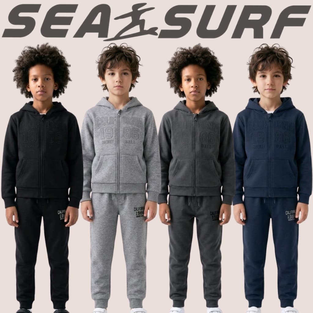 Conjunto Infantil Masculino Moletom Peluciado com Punhos e Forro Fleece Quentinho