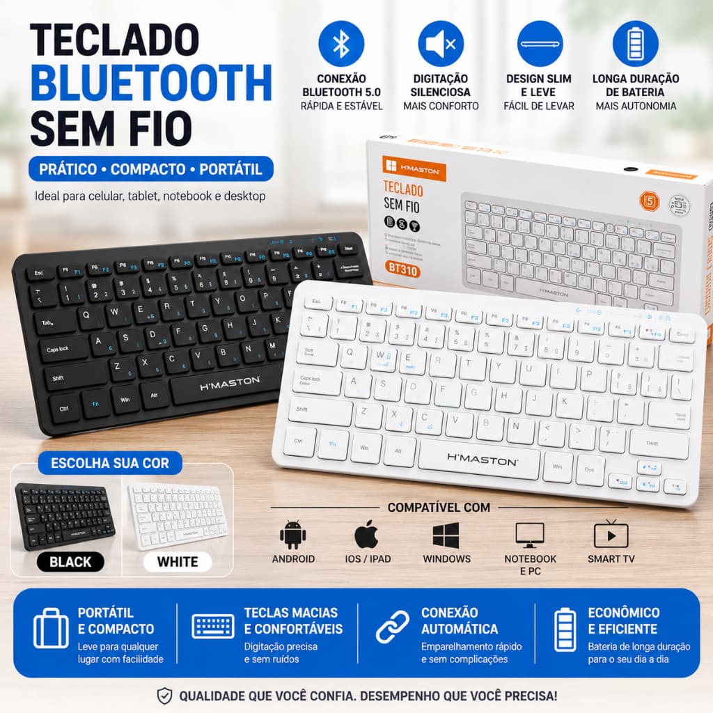 Teclado Sem Fio Bluetooth A'gold TCD-05 Original para celulares/tablets/notebook/desktop