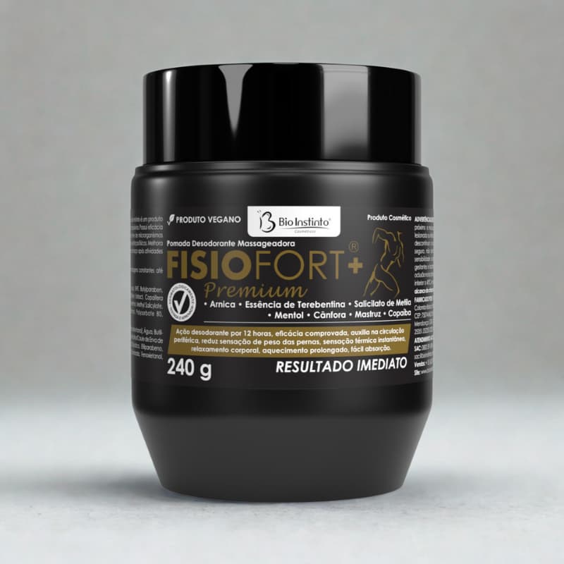 Fisiofort Premium Bio Instinto 240g - Dores Musculares, Alívio Imediato, Pomada Massageadora