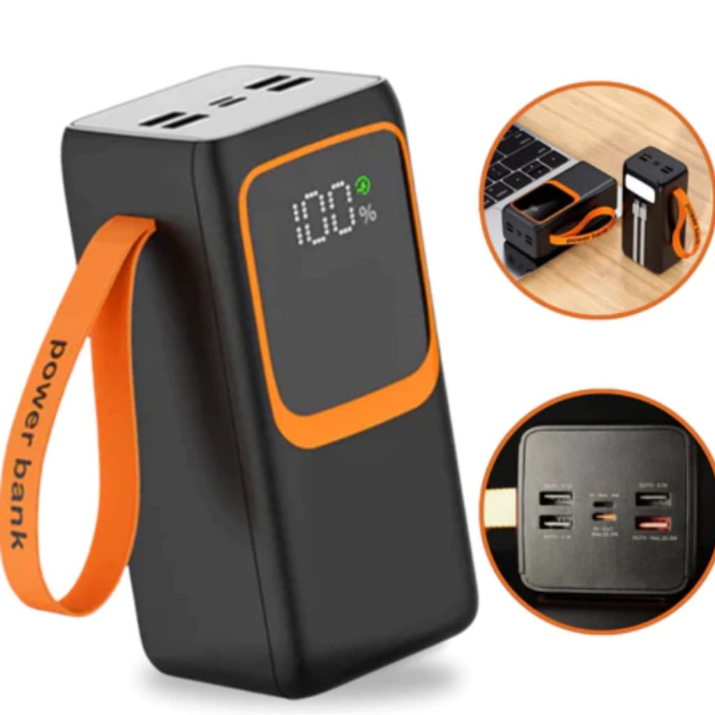 Power Bank 50.000mah Carregador Portatil Turbo Original USB Com Cabo Carregamento Rapido