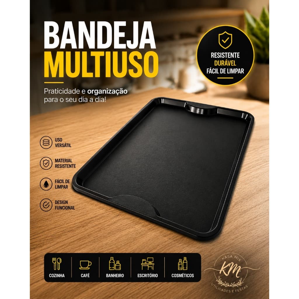 Kit Bandeja Organizadora Multiuso Decor Cozinha Banheiro Café Fastfood Padaria Lanchonete Reforçada