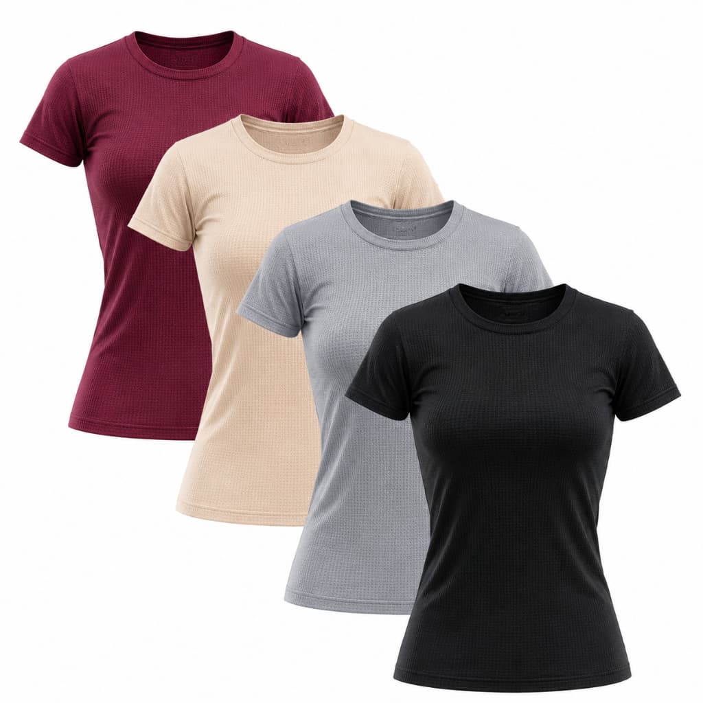 Kit 4 Camisetas Academia Dry Fit Feminina Treino Blusa Corrida Anti Odor Fitness