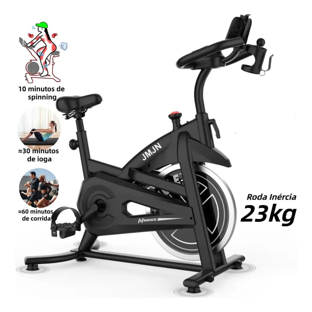 Bicicleta ErgoméTrica Para Spinning MecâNica Roda De InéRcia 23kg Ate 230kg Ergometrica Com Fitness Profissional Exercis