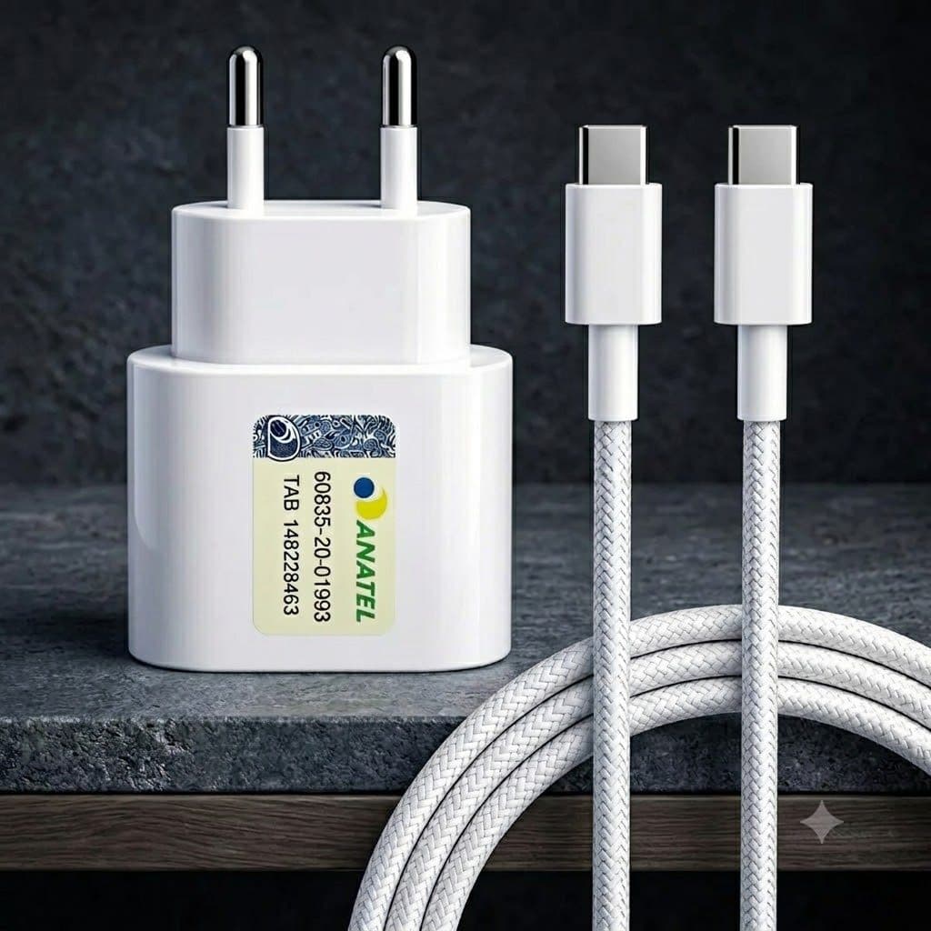 {ORIGINAL} Kit Carregador Turbo iPhone 15 16 17 Pro Max PD Para Celular USB-C Cabo Reforçado Carregamento Rápido