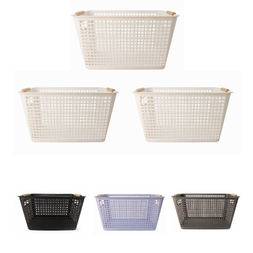 Kit 3 Cestos Organizadores Grandes 36CM Multiuso Plástico com Alça | Organizador Banheiro Cozinha Lavanderia