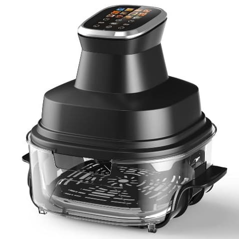 Air Fryer Vidro Uranyx 1500w Fritadeira Sem Óleo Tela Touch
