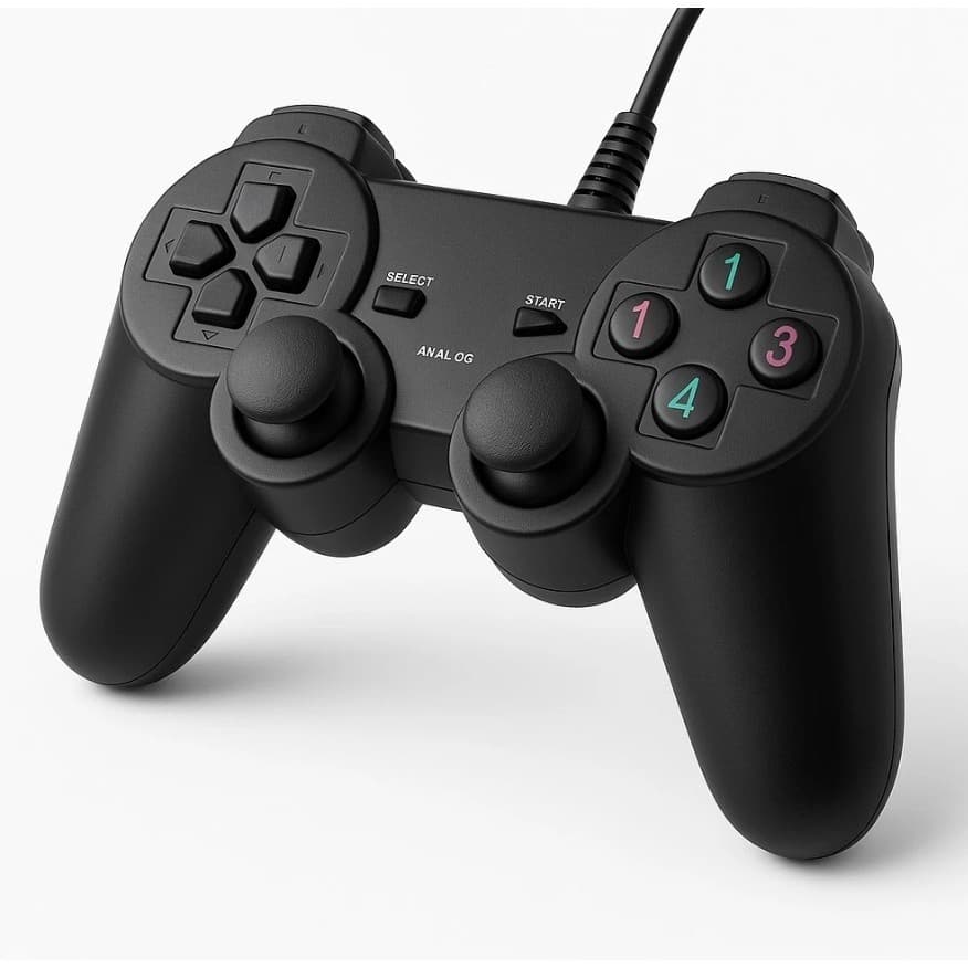 Controle Joystick USB Com Fio Para PC Gamer Computador Notebook Games Retro Raspberry Pi Preto