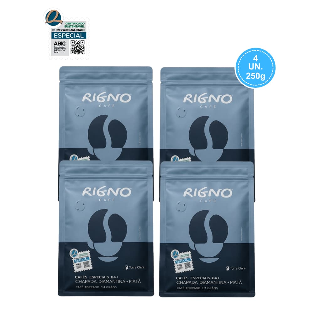 Kit 4 Cafés Rigno Especial 86+ pontos - 100% Arábica Em Grãos - 1kg
