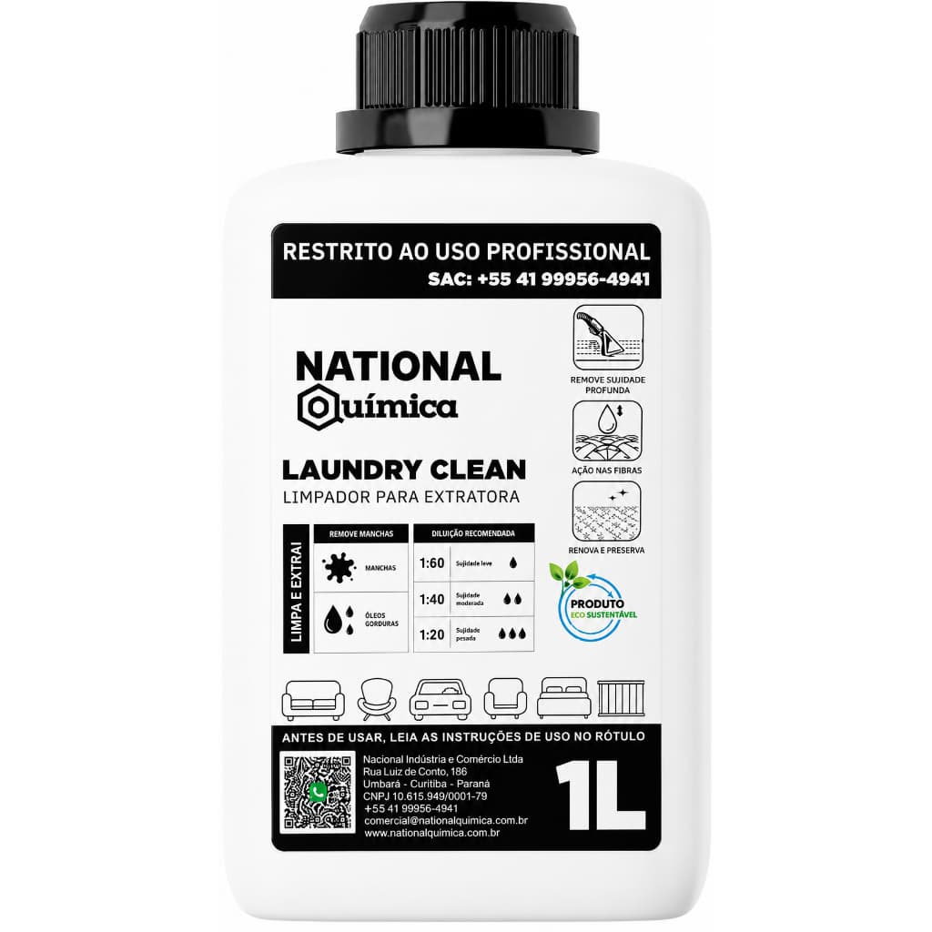 Detergente Concentrado Limpa e Extraí Sujeiras Laundry 1L NQ