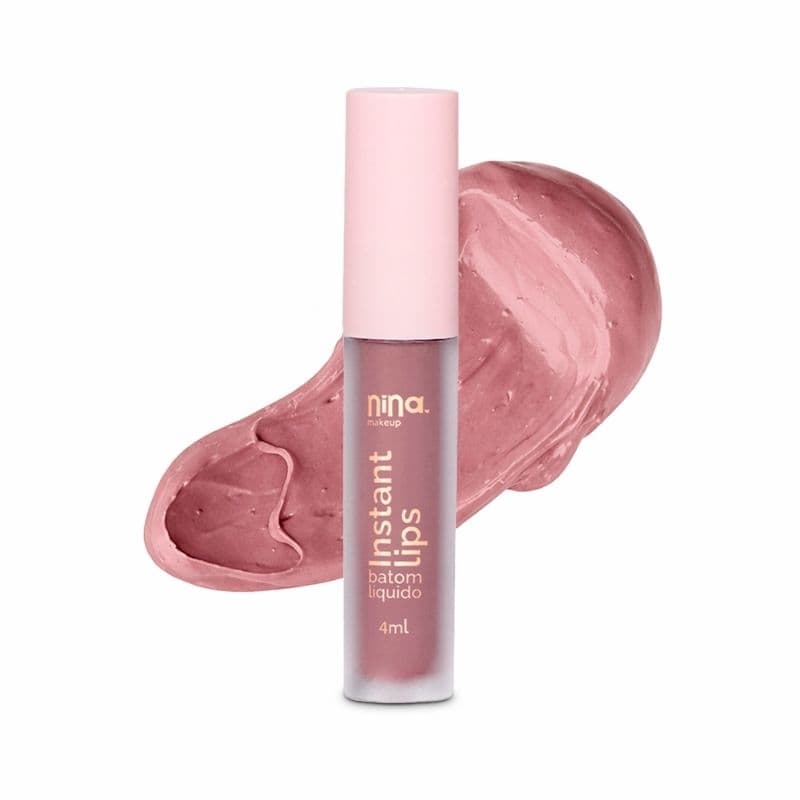Batom Líquido Instant Lips Matte – Bride – Nina Makeup Cor Duradoura Acabamento Impecável Não Resseca