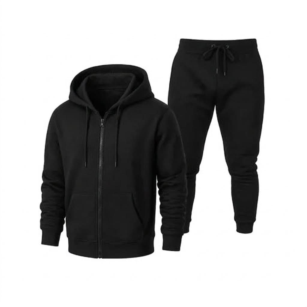Conjunto Moletom de Ziper + Calça Premium ( Preto )