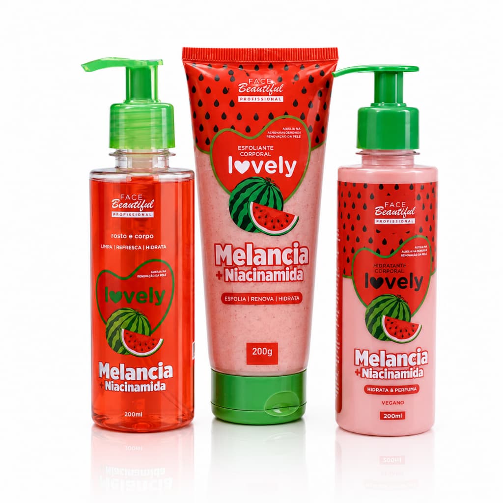 Kit Frutinha Dia dos Namorados Rosto e Corpo Vegano Lovely Face Beautiful