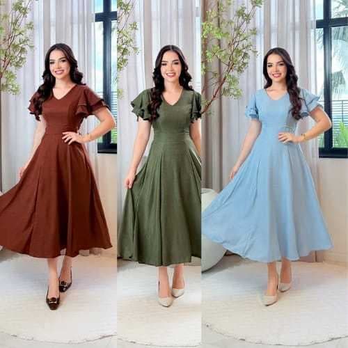 Vestido Midi Feminino de DOIS BABADOS du P ate G3