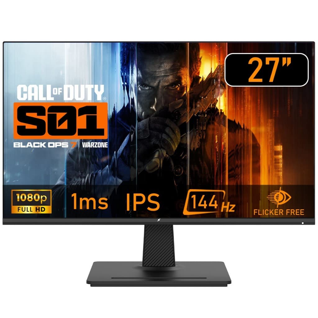 Monitor Gamer SuperFrame Ace 27, FHD, IPS, 144Hz, 1ms, Flicker-Free, HDMI/DP